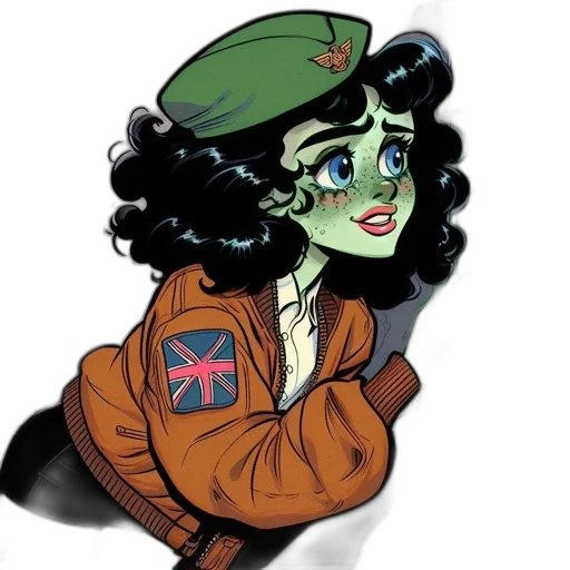 jacket, hat, face, comic book art transparent PNG cut-out