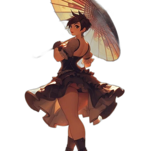 umbrella, dress, staff, weapon transparent PNG cut-out