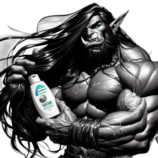bottle, hair, creature, photorealistic transparent PNG cut-out