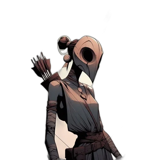 robot, mask, creature, staff transparent PNG cut-out