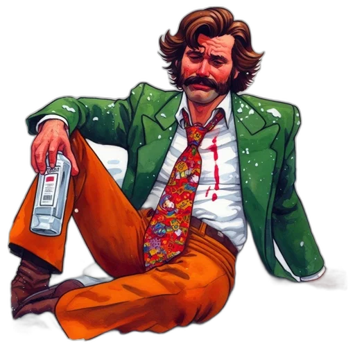 jacket, comic book art, concept art, man transparent PNG cut-out