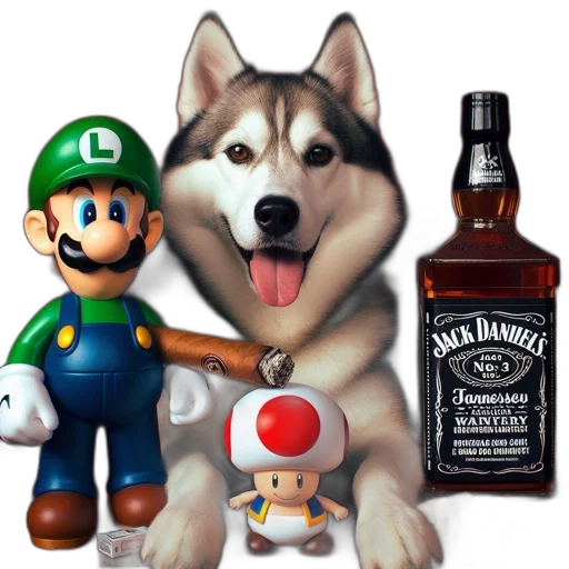 animal, bottle, pixel art, 3d render transparent PNG cut-out