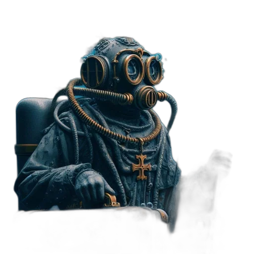 mask, jacket, robot, creature transparent PNG cut-out