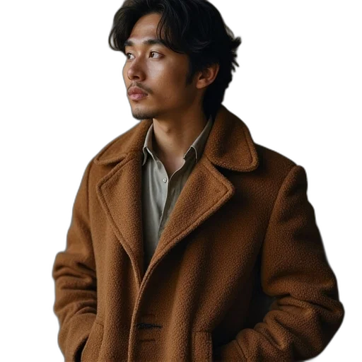 jacket, staff, hat, face transparent PNG cut-out
