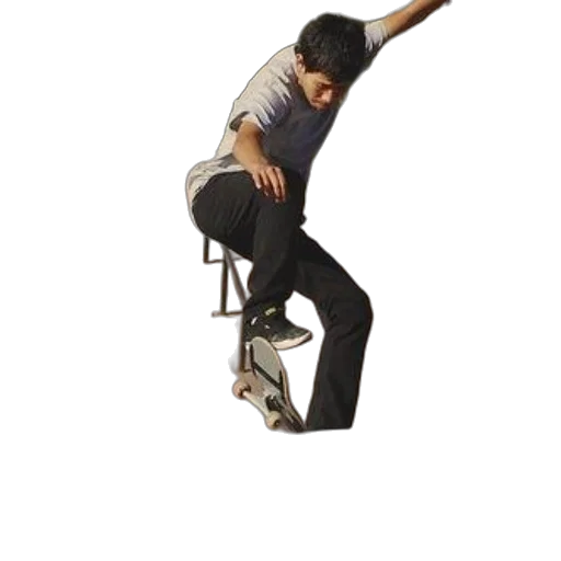 staff, furniture, 3d render, skateboarder transparent PNG cut-out