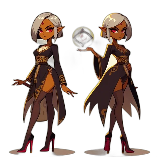 dress, staff, concept art, fantasy art transparent PNG cut-out