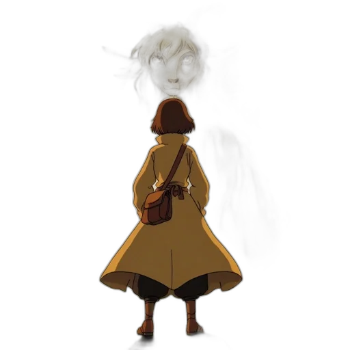 dress, mask, jacket, staff transparent PNG cut-out