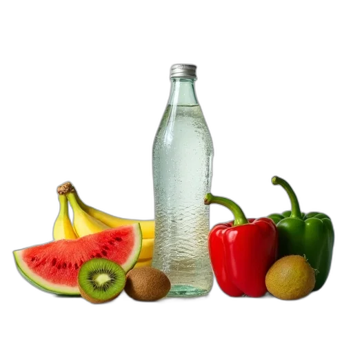 bottle, food, photorealistic, 3d render transparent PNG cut-out