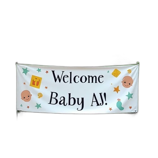 welcome, baby, banner, displayed transparent PNG cut-out