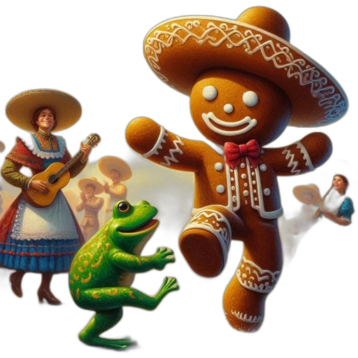 concept art, 3d render, gingerbread, man transparent PNG cut-out
