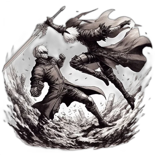 concept art, fantasy art, comic book art, pixel art transparent PNG cut-out