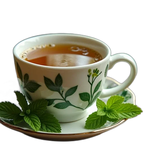 food, photorealistic, peppermint, tea transparent PNG cut-out