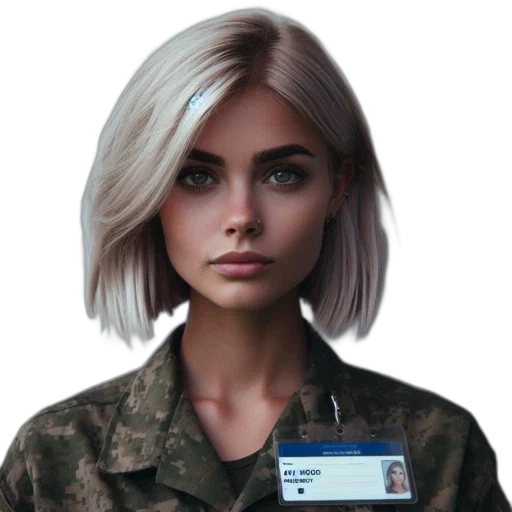 face, jacket, hair, staff transparent PNG cut-out