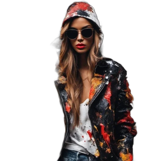 jacket, hat, photorealistic, cartoon transparent PNG cut-out