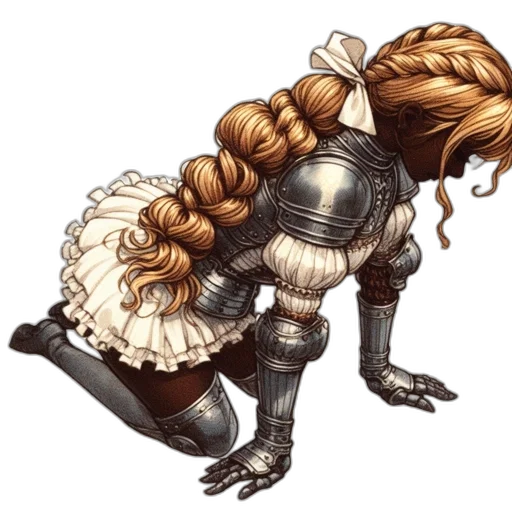 hair, dress, crown, sword transparent PNG cut-out
