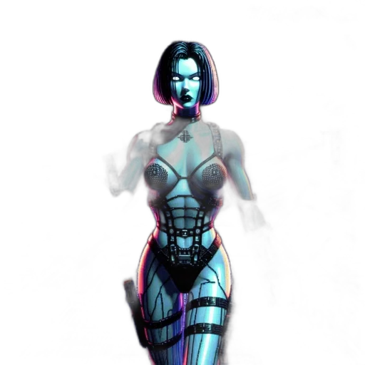 robot, dress, mask, cyberpunk transparent PNG cut-out