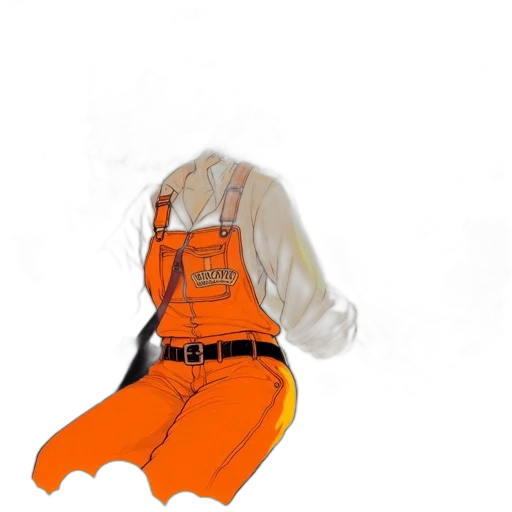 jacket, robot, staff, hair transparent PNG cut-out