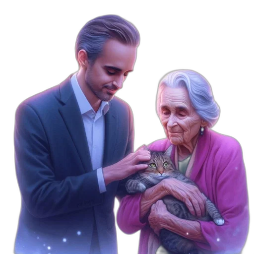 animal, photorealistic, old, lady transparent PNG cut-out