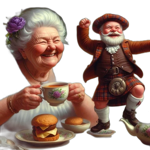 food, photorealistic, elderly, woman transparent PNG cut-out