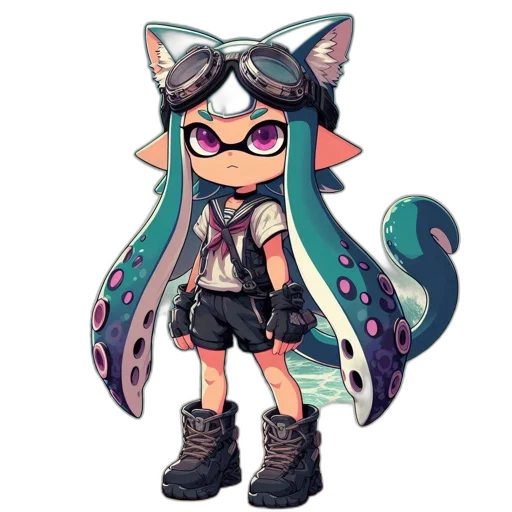 staff, animal, creature, vaporwave transparent PNG cut-out