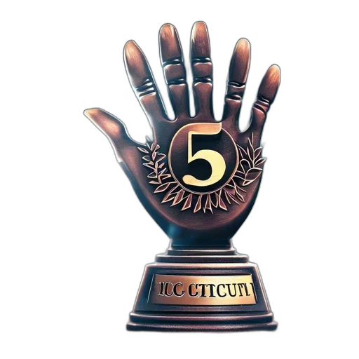 3d render, oversized, hand, trophy transparent PNG cut-out