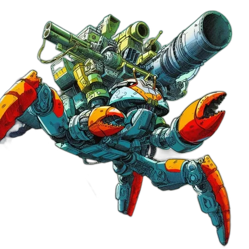 weapon, robot, concept art, comic book art transparent PNG cut-out