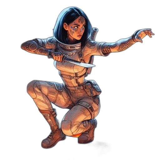 robot, concept art, comic book art, fantasy art transparent PNG cut-out