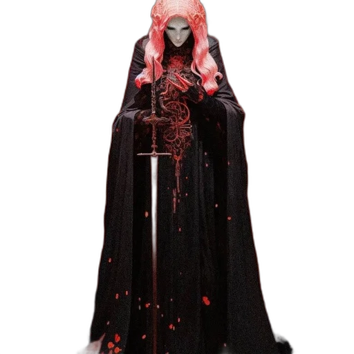 dress, concept art, 3d render, dark transparent PNG cut-out