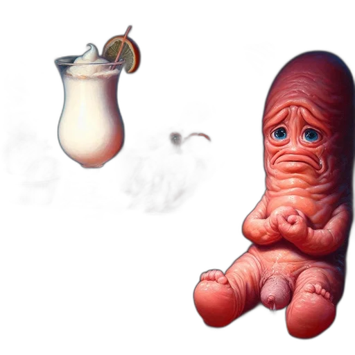 bottle, food, creature, concept art transparent PNG cut-out
