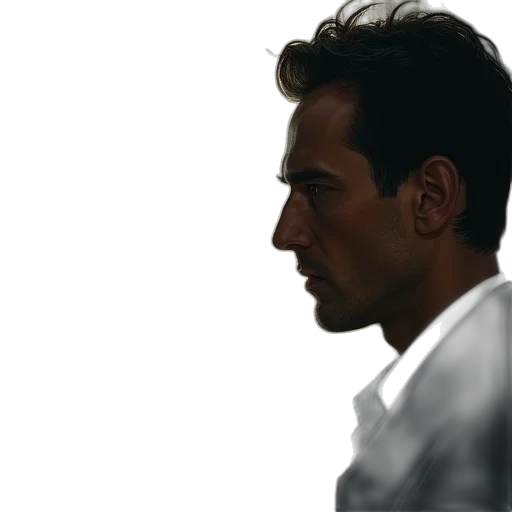 face, hair, robot, jacket transparent PNG cut-out