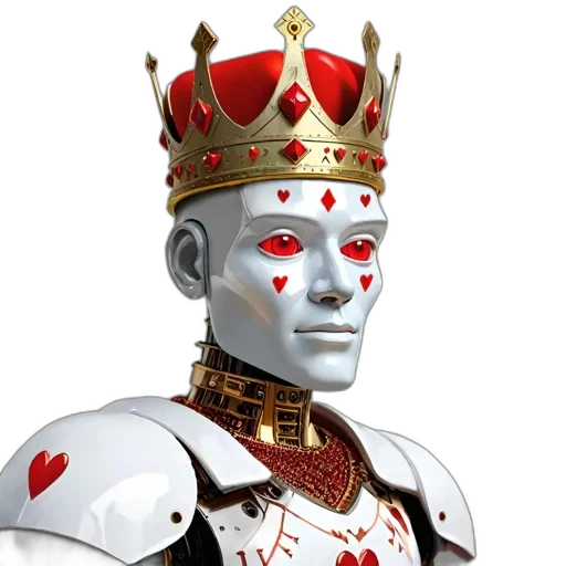 robot, crown, face, mask transparent PNG cut-out