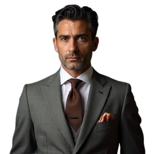 jacket, staff, face, photorealistic transparent PNG cut-out