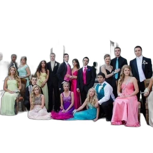 staff, dress, group, young transparent PNG cut-out