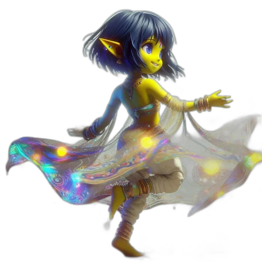 dress, staff, creature, jewelry transparent PNG cut-out