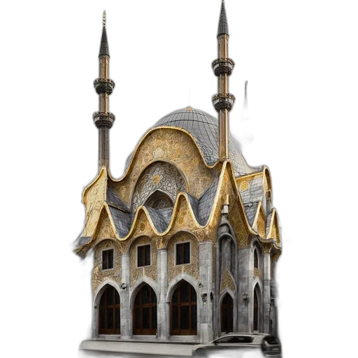 building, crown, 3d render, concept art transparent PNG cut-out