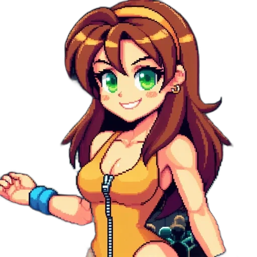 dress, staff, pixel art, anime transparent PNG cut-out
