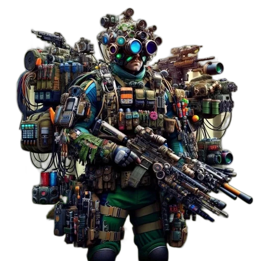 robot, weapon, staff, concept art transparent PNG cut-out