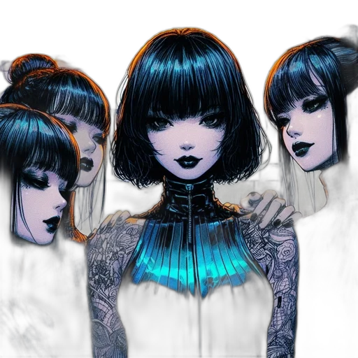 concept art, cyberpunk, fantasy art, anime transparent PNG cut-out