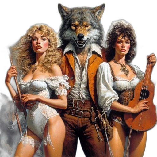 animal, jacket, mask, fantasy art transparent PNG cut-out