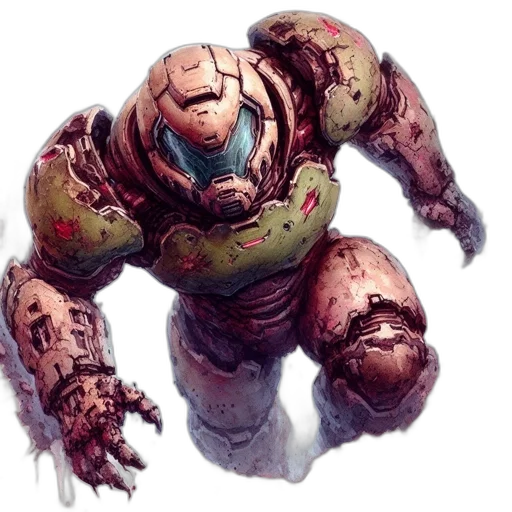 robot, creature, face, weapon transparent PNG cut-out