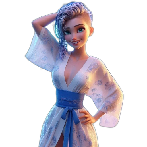 dress, staff, jewelry, 3d render transparent PNG cut-out