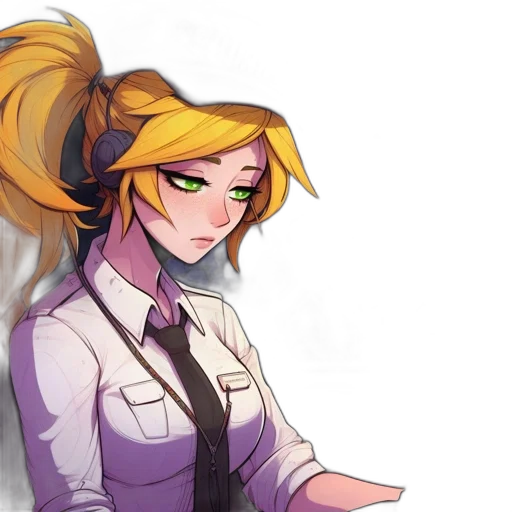 staff, face, jacket, anime transparent PNG cut-out