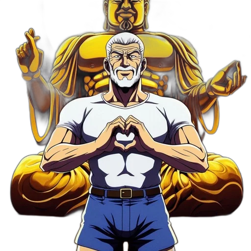 comic book art, concept art, cartoon, elderly transparent PNG cut-out