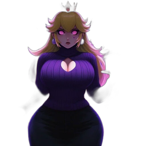 dress, crown, creature, staff transparent PNG cut-out