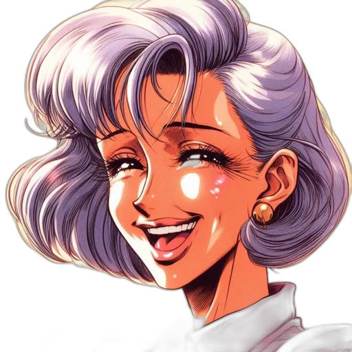 face, robot, anime, vaporwave transparent PNG cut-out