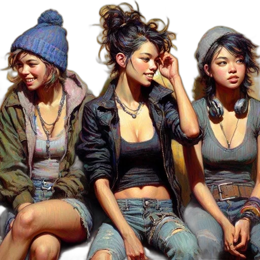 jacket, face, photorealistic, oil painting transparent PNG cut-out