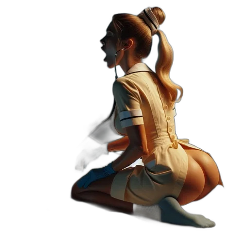dress, staff, concept art, 3d render transparent PNG cut-out