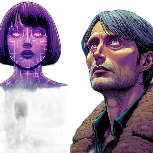 cyberpunk, comic book art, concept art, fantasy art transparent PNG cut-out