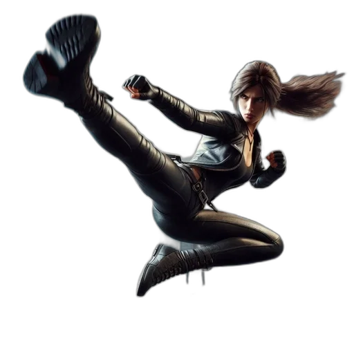 hair, shoes, jacket, staff transparent PNG cut-out