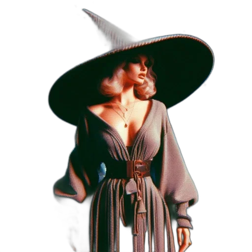 dress, hat, staff, jacket transparent PNG cut-out